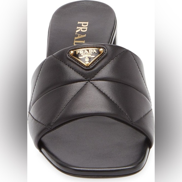 Prada Diagram Slide Sandal BLACK, Size 5US / 35EU - Picture 2 of 13